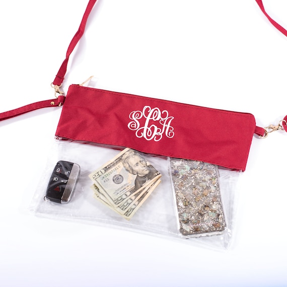 Monogrammed Clear Crossbody Bag