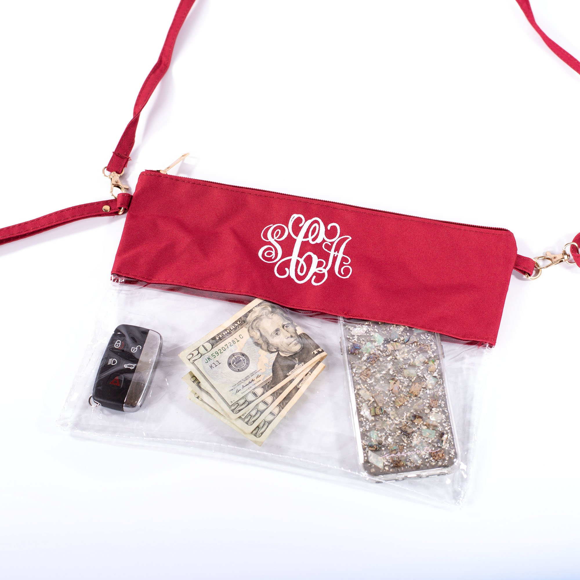 Clear Stadium Bag LOVE BAG Monogram Keychain 