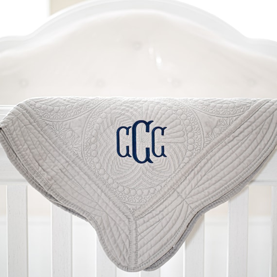 Etsy monogram baby blanket sale