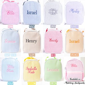 Personalized Lunch Bags for Kids, Insulated Lunch Bag, Seersucker Lunch Bag, Monogrammed Kids Lunch Bag, Lunch Box, Lunch Bag for Women