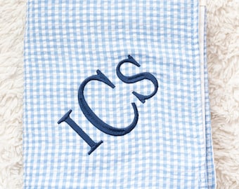 Gingham Personalized Baby Blankets, "OOPS" Batch, Cheap Baby Gift, Wrong Fabric - Read Description