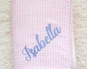 Gingham Personalized Baby Blankets, "OOPS" Batch, Cheap Baby Gift, Wrong Fabric - Read Description