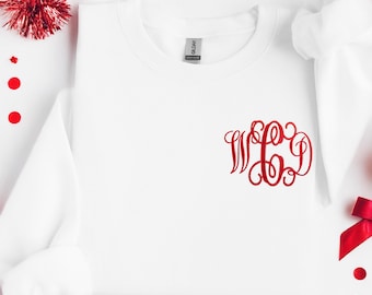 Game Day Monogrammed Sweatshirt, Embroidered Sweater, Custom Crewneck, Game Day Sweatshirt, Football Sweatshirt, Personalized Gift for Her