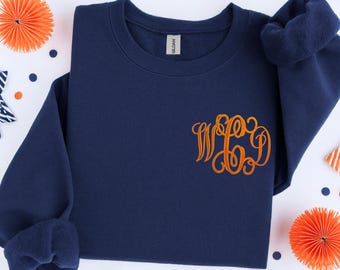 Game Day Monogrammed Sweatshirt, Embroidered Sweater, Custom Crewneck, Game Day Sweatshirt, Football Sweatshirt, Personalized Gift for Her