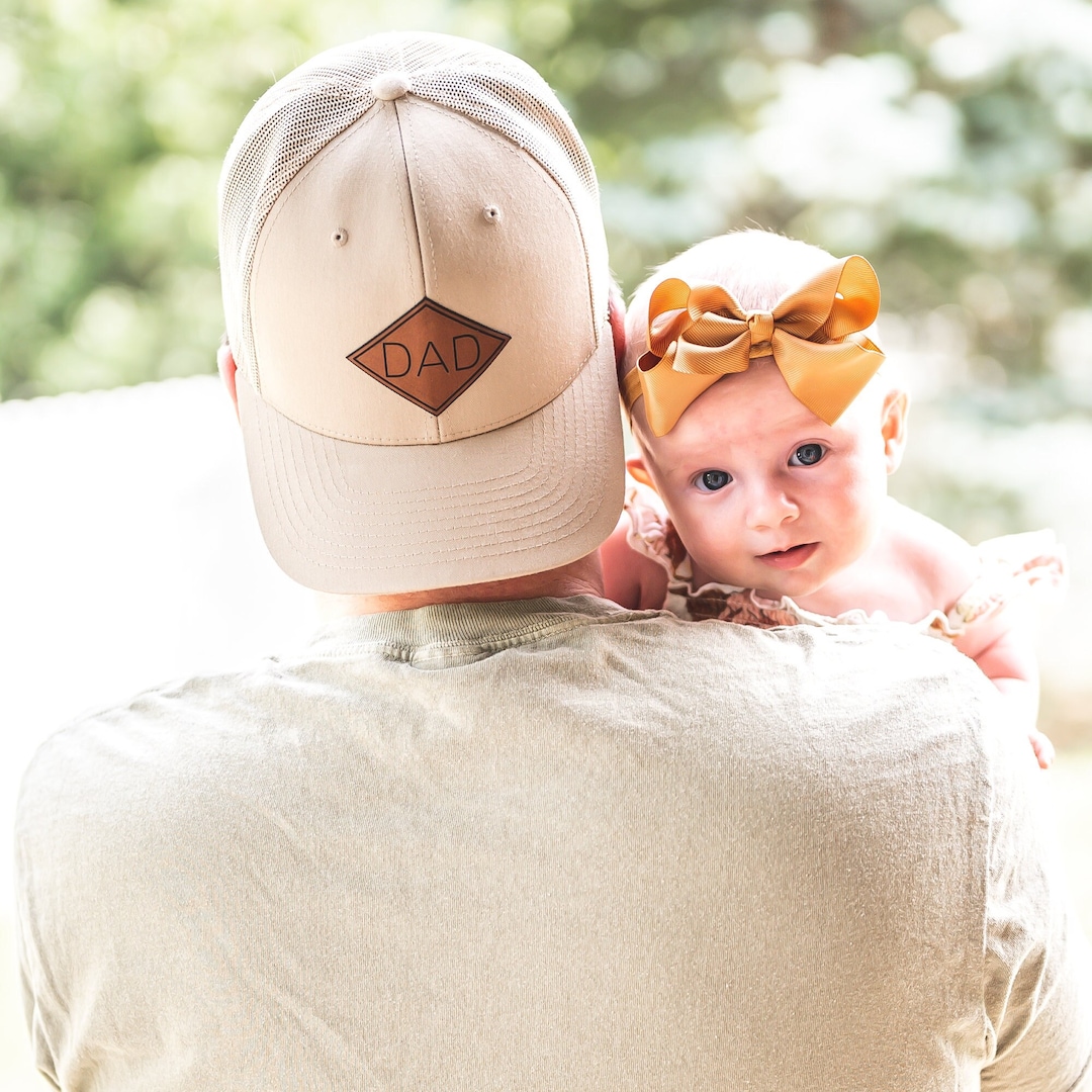 Custom Dad Hats PU Leather Patch Hats for Dad Dad Gift for New Dads