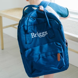 Sacs à dos personnalisés pour bébé, Sacs à dos à monogramme pour tout-petit, Sacs à dos bleu marine pour enfants, Cartables préscolaires, Sacs à dos à couches personnalisés