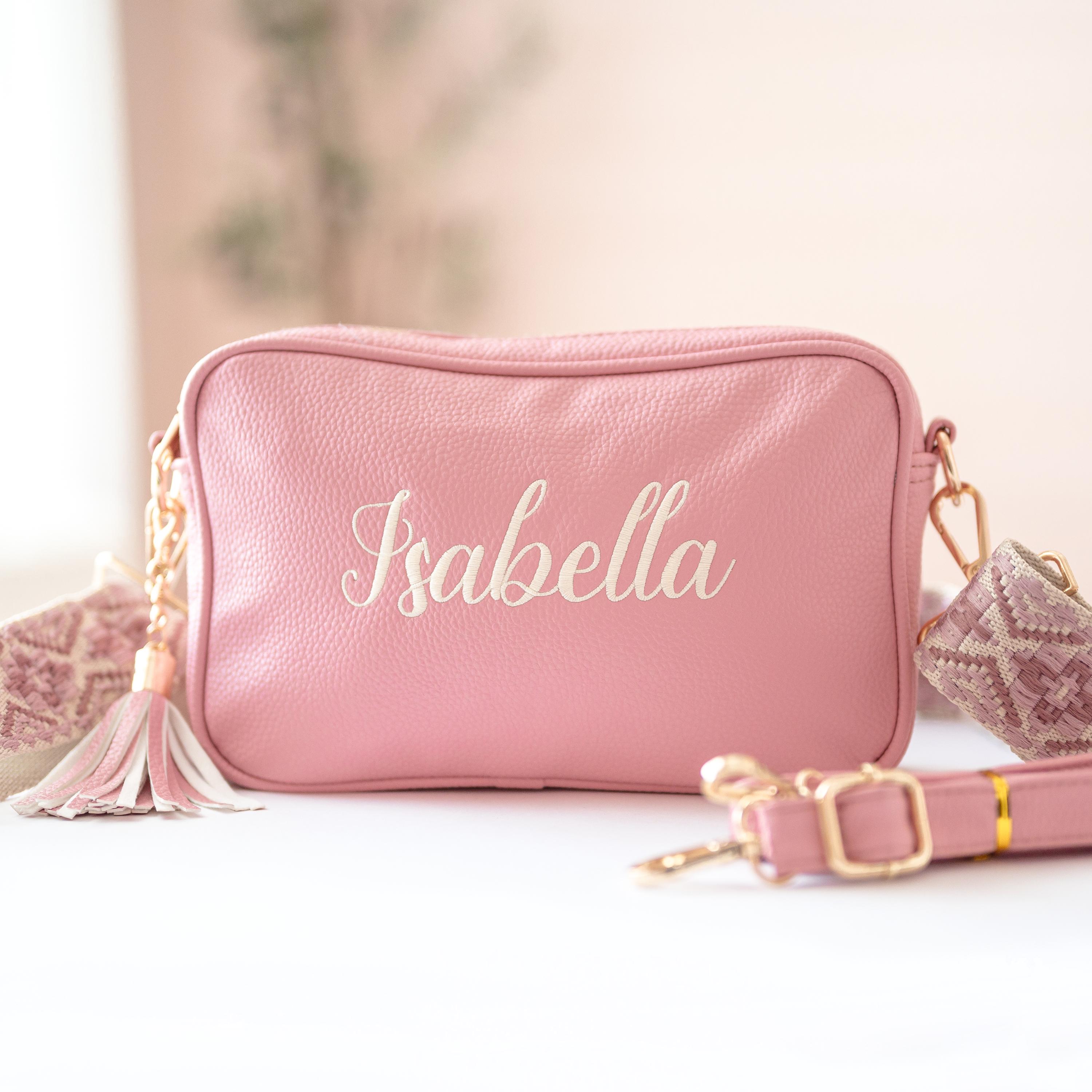 Personalized Vegan Leather Crossbody Bag, Embroidered Guitar Strap
