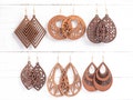 Wood Earrings, 64 Styles of Wooden Earrings, Wood Teardrop Earrings, Wooden Statement Earrings, Wood Hoop Earrings, Trendy Earrings