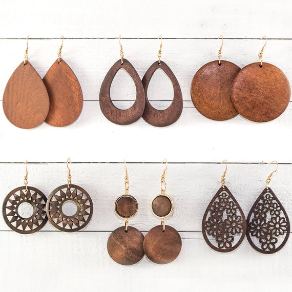 Ethnic Design Wooden Earrings - chamakstore.com