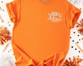 Game Day Monogrammed T-Shirt, Embroidered Shirt, Custom Tees, Football T-Shirt, Personalized Gift for Her, Personalized Graduation Gift