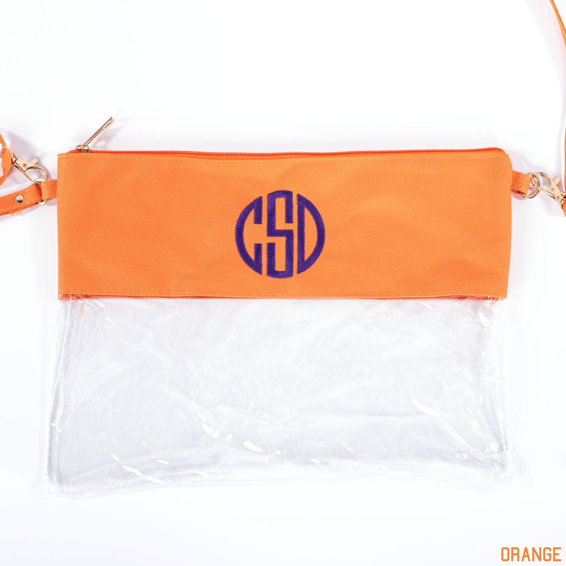 Monogrammed Clear Stadium Bags Team Color Game Day Bag Etsy