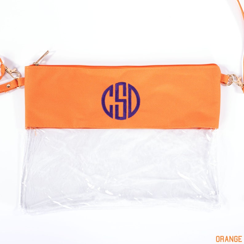 Monogrammed Clear Stadium Bags Team Color Game Day Bag Etsy