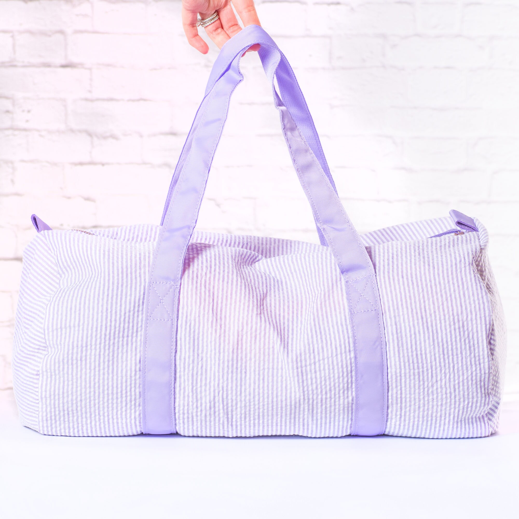 Personalized Baby Duffle Bag Monogram Seersucker Baby Bag Etsy