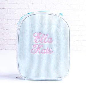 Personalized Lunch Bags for Kids, Insulated Lunch Bag, Seersucker Lunch Bag, Monogrammed Kids Lunch Bag, Lunch Box, Lunch Bag for Women
