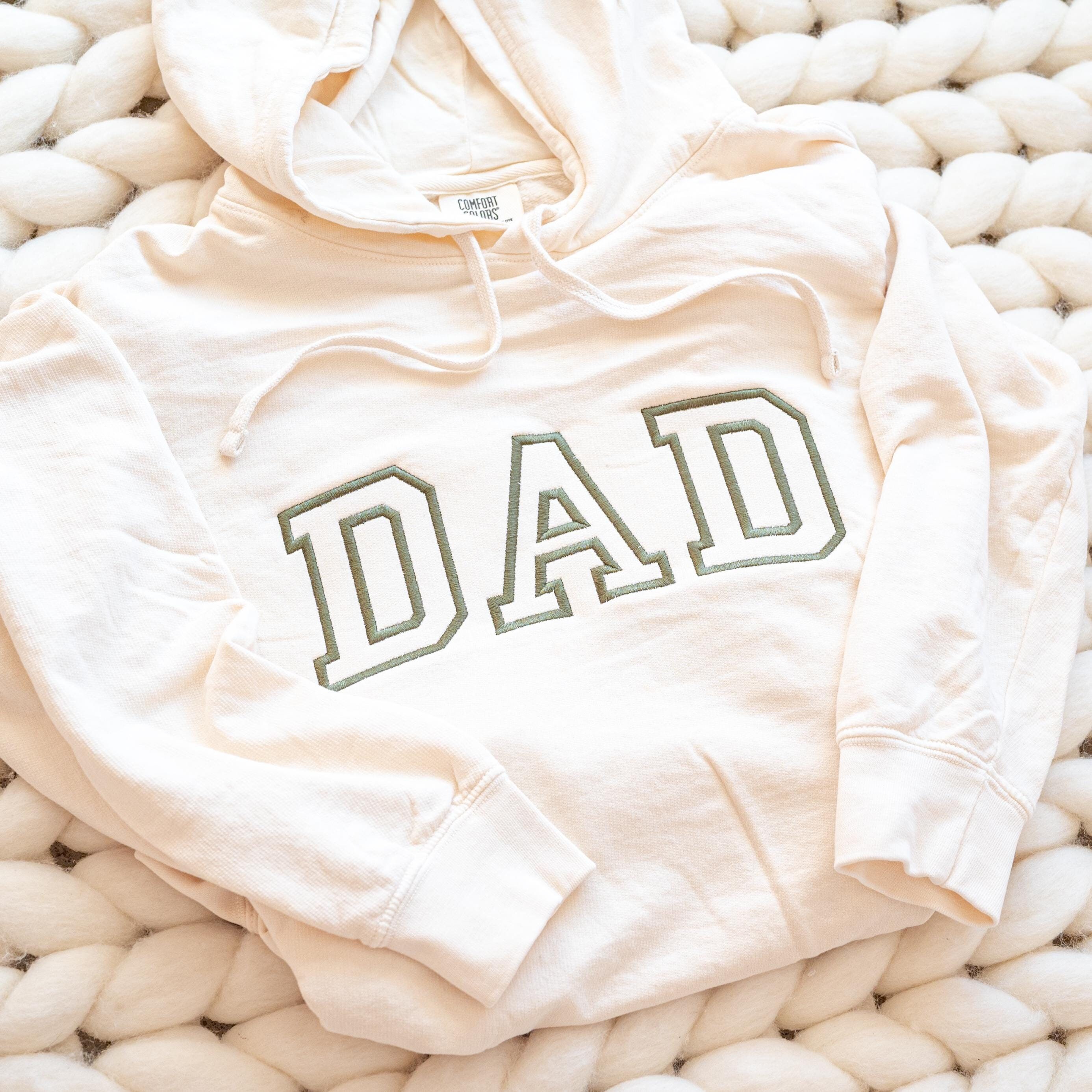 Embroidered DAD Sweatshirt | Comfort Colors Hooded Sweatshirt | Dad Gift for New Dads | Best Gift for Dads | Dad Gift | Dad Christmas Gift