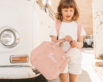 Lunch box termico personalizzato per bambini, borsa per il pranzo con monogramma