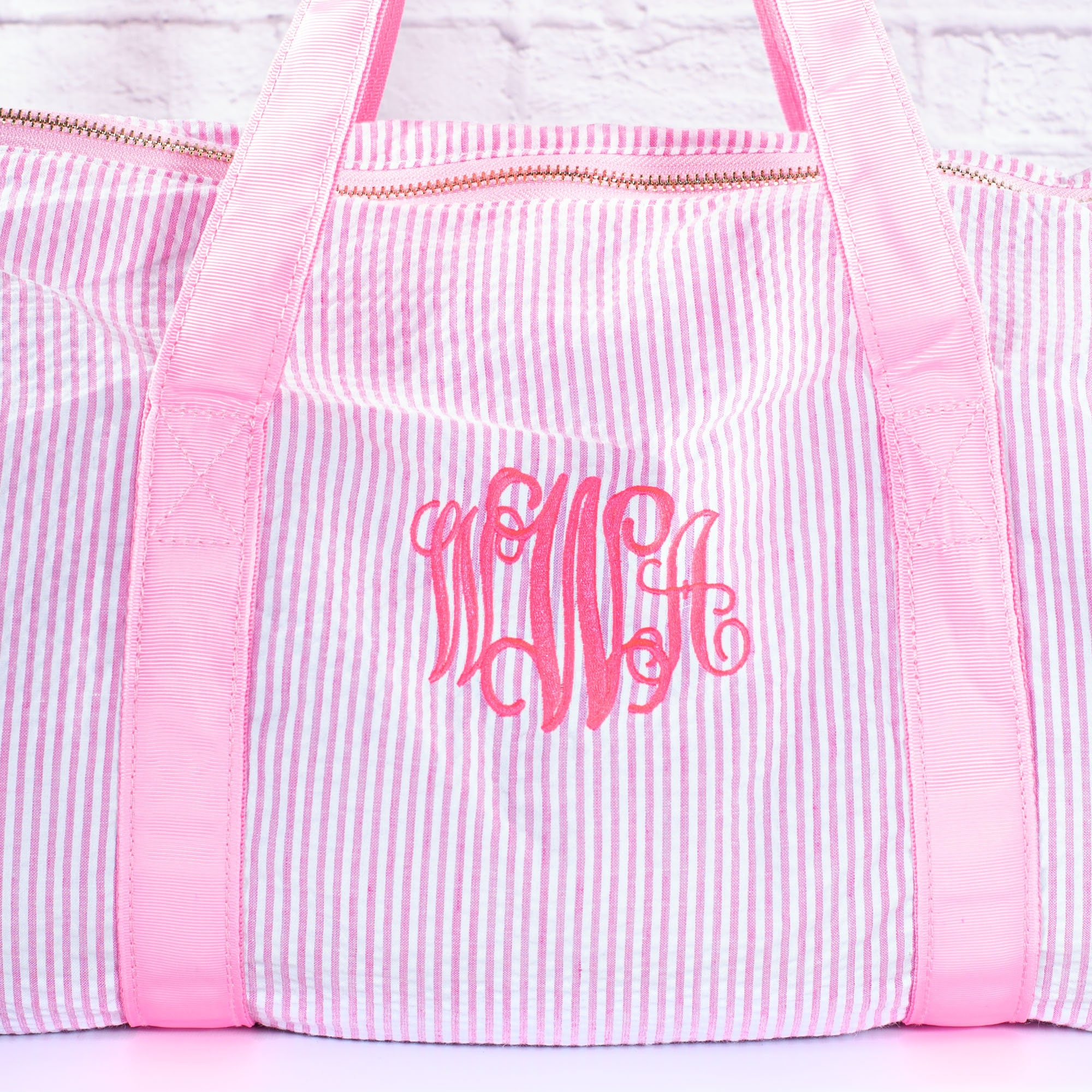 Personalized Baby Duffle Bag Monogram Seersucker Baby Bag Etsy