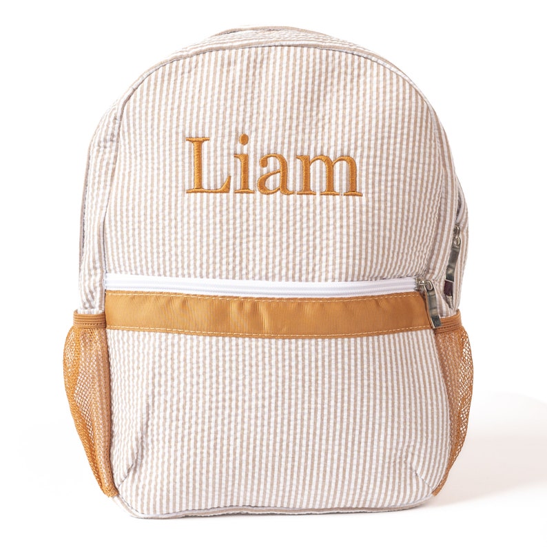 Personalized Baby Backpacks, Monogrammed Toddler Backpacks, Seersucker Backpack, Preschool Book Bag, Personalized Baby Gifts