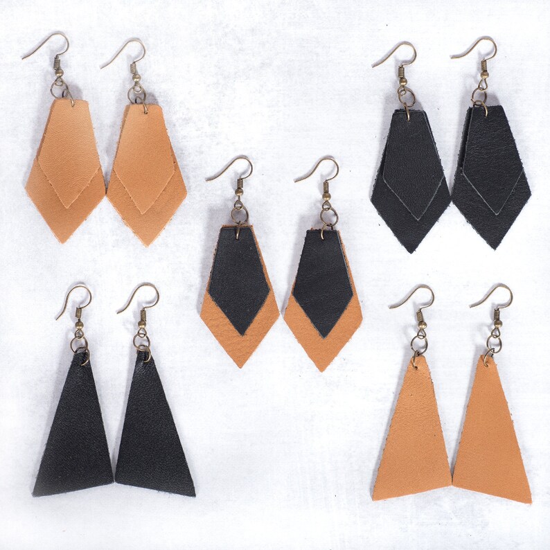 Real Leather Earrings 100 of Purchase Donated Genuine Etsy