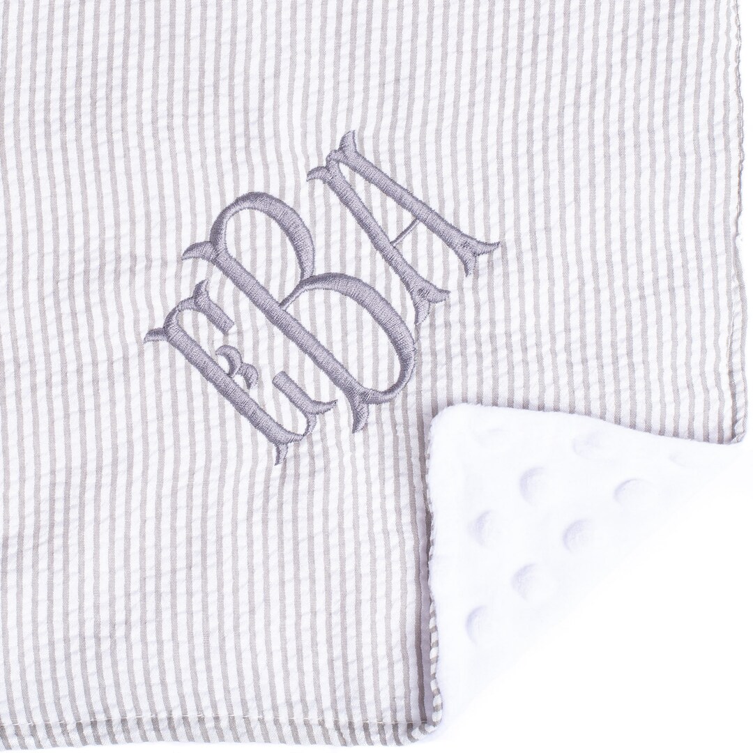 Personalized Baby Blankets Monogrammed Seersucker Baby Blanket Custom Baby Blanket Personalized