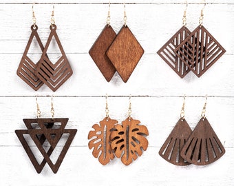 Wood Earrings | 64 Styles of Wooden Earrings | Wood Teardrop Earrings | Wooden Statement Earrings | Wood Hoop Earrings | Trendy Earrings