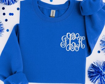 Game Day Monogrammed Sweatshirt, Embroidered Sweater, Custom Crewneck, Game Day Sweatshirt, Football Sweatshirt, Personalized Gift for Her