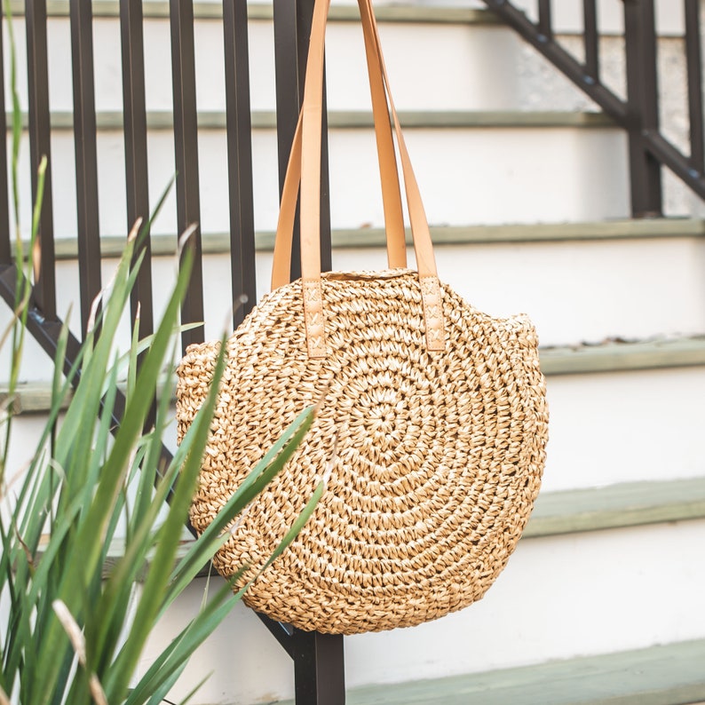 Rattan Tote Bags | Woven Straw Bag | Rattan Bag | Rattan Purse | Straw Beach Bag | Boho Bag | Small Tote Bag 