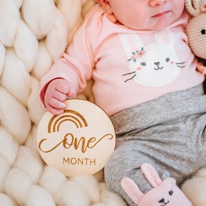 Lot de 13 cartes jalons bébé | Signes du mois de bébé | Disques jalons bébé | Panneaux en bois pour bébé | Meilleur cadeau de bébé | Cadeau bébé fille | Cadeau bébé garçon