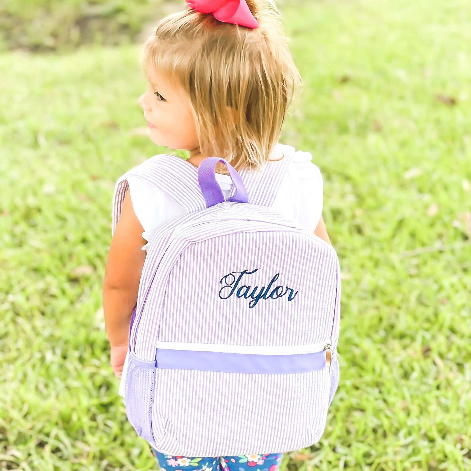 Personalized Baby Backpacks, Monogrammed Toddler Backpacks, Seersucker ...