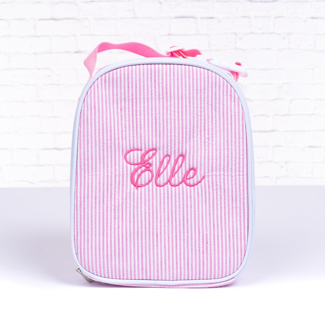 Personalized Lunch Bags for Kids Insulated Lunch Bag Seersucker Lunch