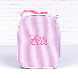 Personalized Lunch Bags for Kids, Insulated Lunch Bag, Seersucker Lunch Bag, Monogrammed Kids Lunch Bag, Lunch Box, Lunch Bag for Women