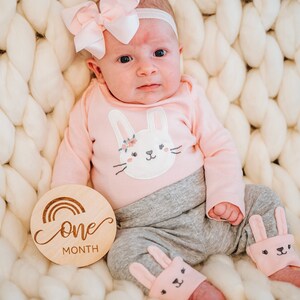 Lot de 13 cartes jalons bébé | Signes du mois de bébé | Disques jalons bébé | Panneaux en bois pour bébé | Meilleur cadeau de bébé | Cadeau bébé fille | Cadeau bébé garçon