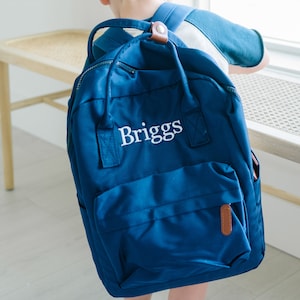 Sacs à dos personnalisés pour bébé, Sacs à dos à monogramme pour tout-petit, Sacs à dos bleu marine pour enfants, Cartables préscolaires, Sacs à dos à couches personnalisés