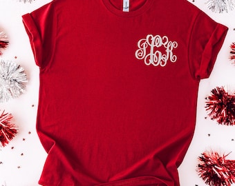 Game Day Monogrammed T-Shirt, Embroidered Shirt, Custom Tees, Football T-Shirt, Personalized Gift for Her, Personalized Graduation Gift