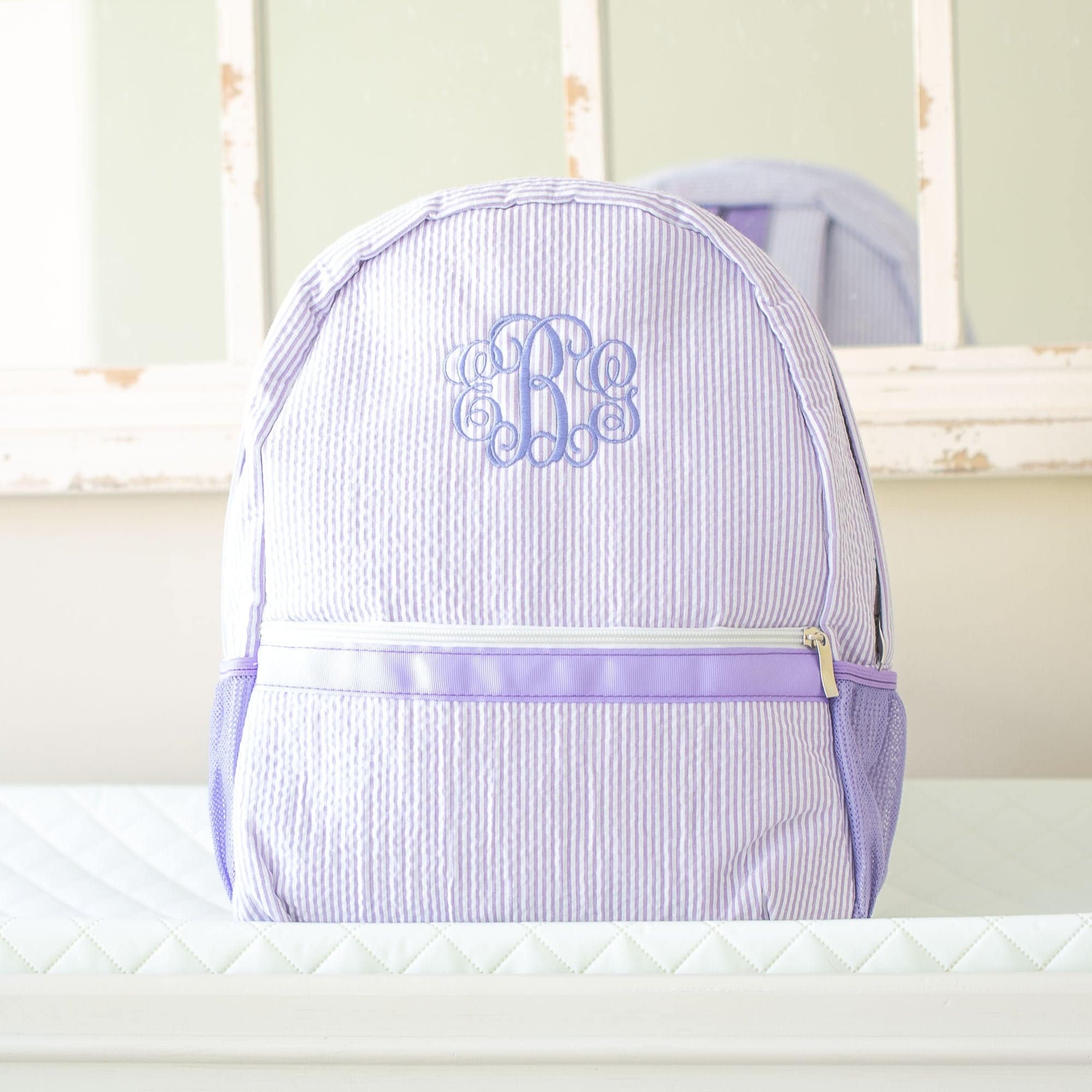 monogrammed kids backpack