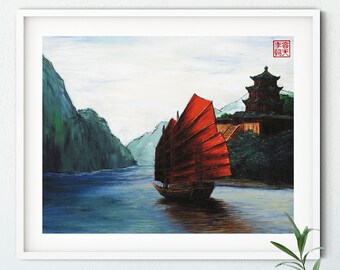 Kunstdruck von japanischen Kunstwerken und chinesischen Gemälden, "Journey" von Andrew Lee, Erstellen Sie Ihr eigenes Set von zwei Drucken oder 3 Stück Wandkunst