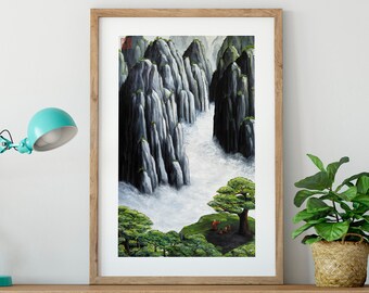 Kunstdruck von japanischen Kunstwerken und chinesischen Gemälden, "Wissen" von Andrew Lee, Erstellen Sie Ihr eigenes Set von zwei Drucken oder 3 Stück Wandkunst
