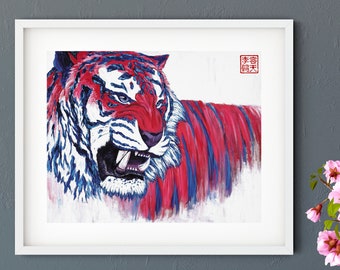 Kunstdruck von japanischen Kunstwerken und chinesischen Gemälden, "Ferocity" von Andrew Lee, Erstellen Sie Ihr eigenes Set von zwei Drucken oder 3 Stück Wandkunst