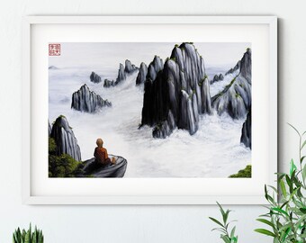 Kunstdruck von japanischen Kunstwerken und chinesischen Gemälden, "Persistence" von Andrew Lee, Erstellen Sie Ihr eigenes Set von zwei Drucken oder 3 Stück Wandkunst