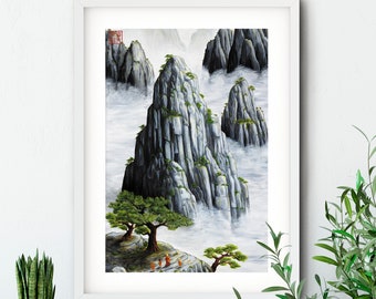 Kunstdruck von japanischen Kunstwerken und chinesischen Gemälden, "Ambition" von Andrew Lee, Erstellen Sie Ihr eigenes Set von zwei Drucken oder 3 Stück Wandkunst