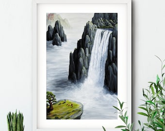 Kunstdruck von japanischen Kunstwerken und chinesischen Gemälden, "Tranquility" von Andrew Lee, Erstellen Sie Ihr eigenes Set von zwei Drucken oder 3 Stück Wandkunst