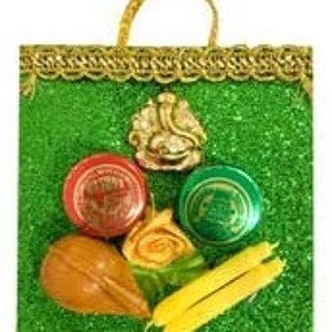 Indian Ethnic Basket Shape Kumkum/ Haldi/ Festive/ Thamboolam