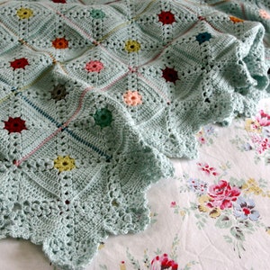 Forget Me Not Dots Blanket PDF Crochet Pattern