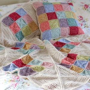 Farmhouse Patch Blanket & Cushion PDF Crochet Pattern