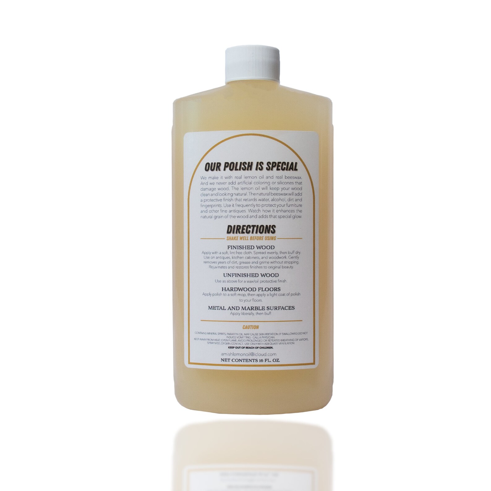 16 Oz. Lemon Oil Beeswax Furniture Polish // Amish Wood Furniture Oil