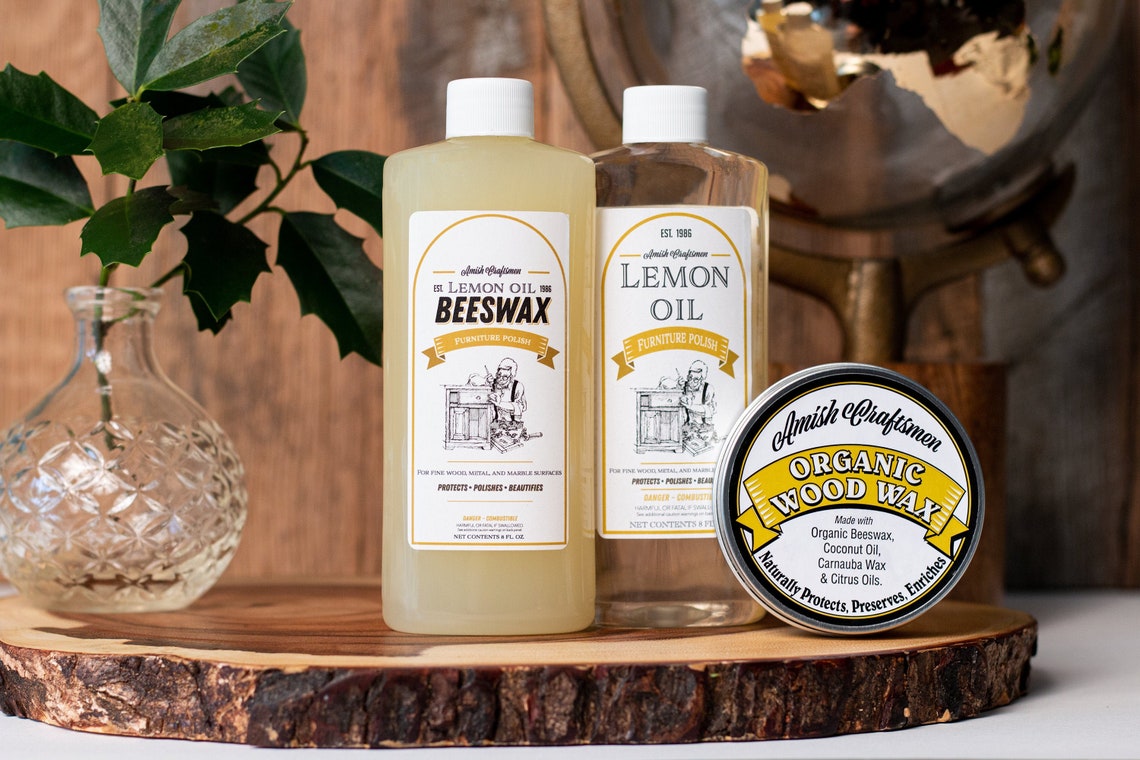Lemon Oil Beeswax Wood Polish Kit // Complete Wood Conditioner, Wood