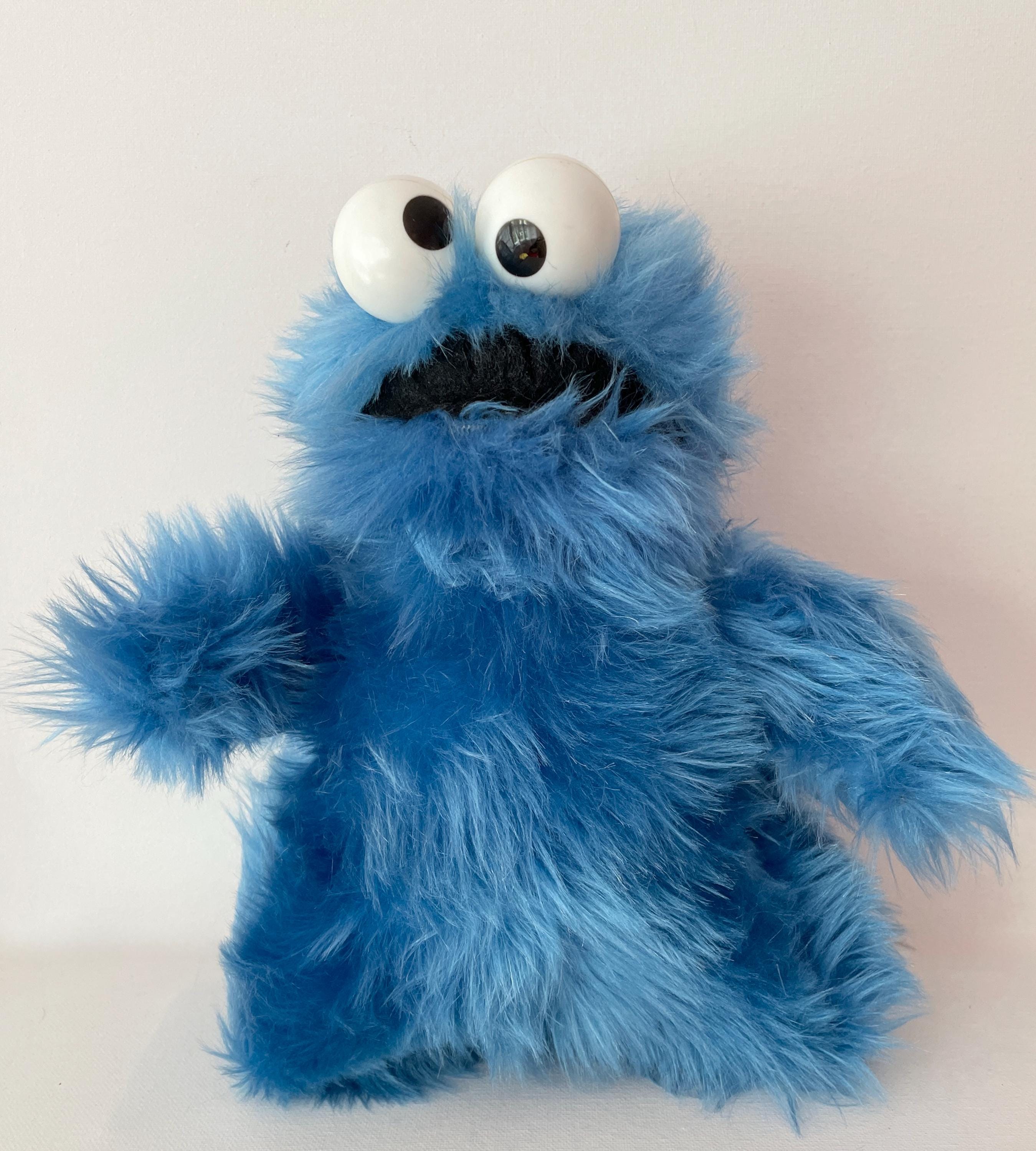 Vintage Sesame Street Cookie Monster Plush Toy With Rattle Eyes