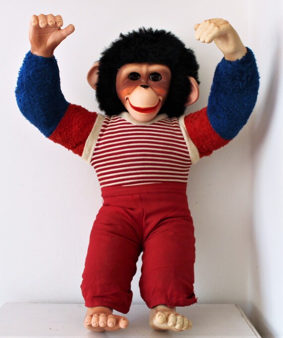 Vintage Chad Valley Jacko Rubber Faced Chimp, Monkey 1960 - Etsy