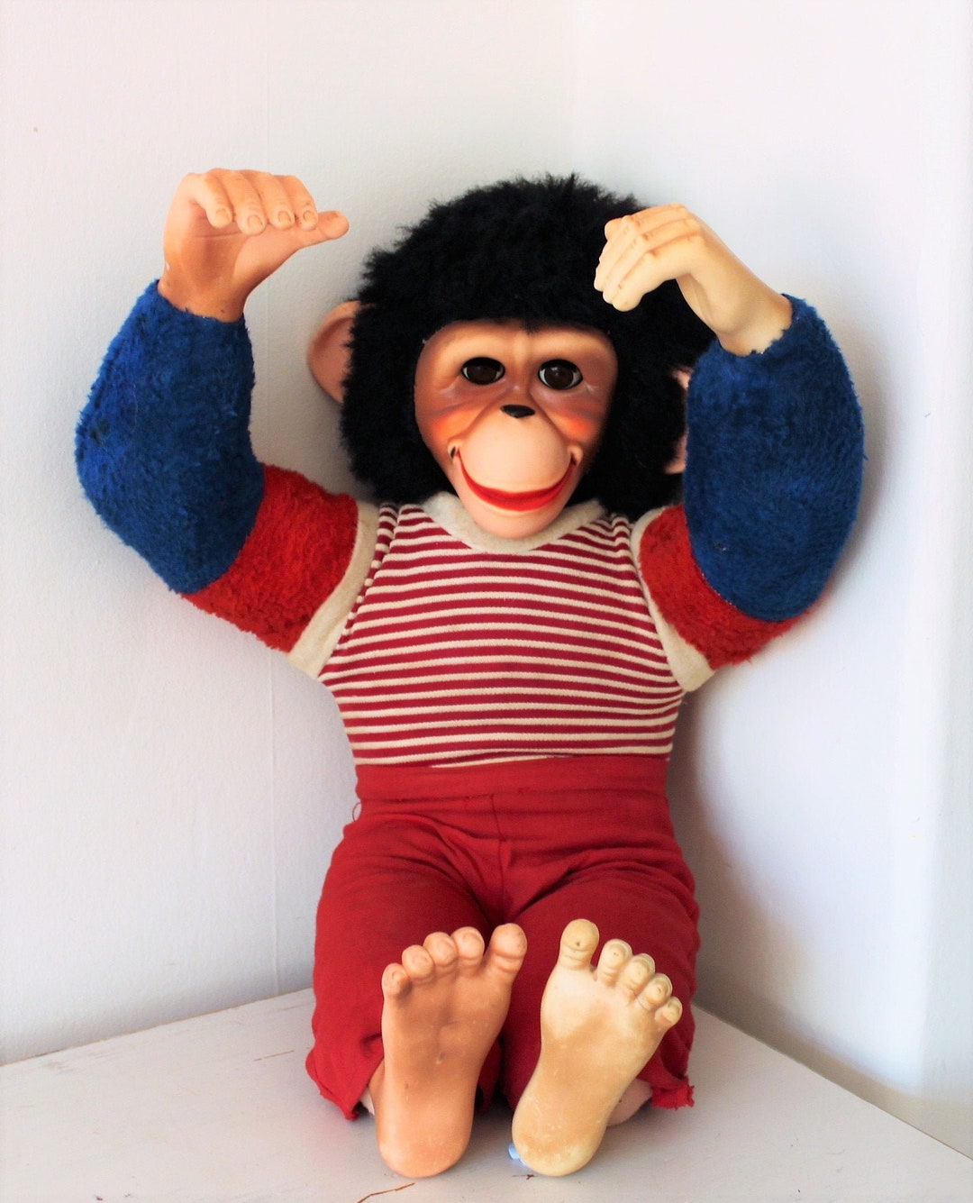 Vintage Chad Valley Jacko Rubber Faced Chimp, Monkey 1960