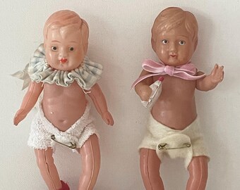 1940年代日本製、ヴィンテージのセルロイド製赤ちゃん人形2体 - Etsy 日本